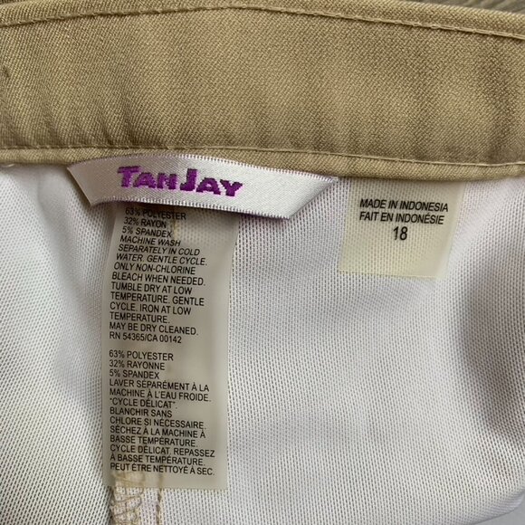 Tanjay Womens Pants Trousers Pleated Straight leg Khaki Brown Size 18 - Picture 8 of 11